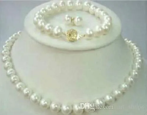 8-9mm Natural Akoya Cultured Pearl 14K GP Necklace + Bracelet + Earrings set