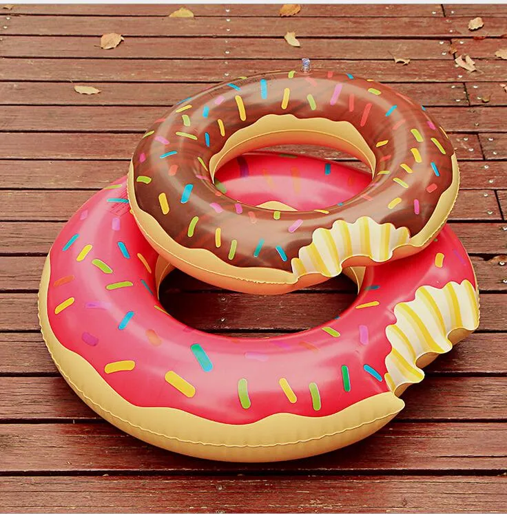 Pack De 5 Flotadores Inflables Con Forma De Donut Para Piscina | 4 Anillos De 75 Cm + Pelota De Playa De 35 Cm | Verano
