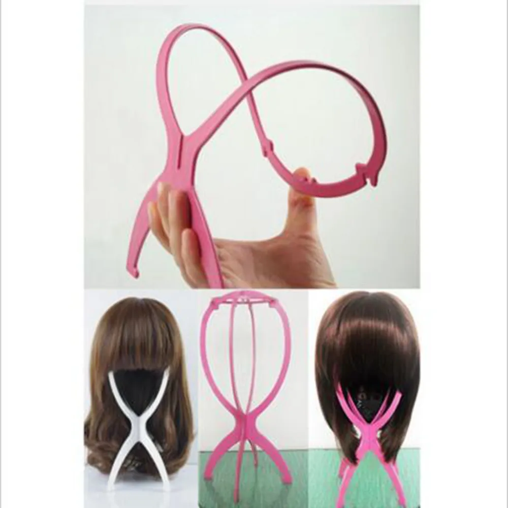 Display Holder Wig Stand Tool Portable Folding Plastic Stable Durable Wig Hair Hat Cap Holder Stand Display Tool Wig Stand