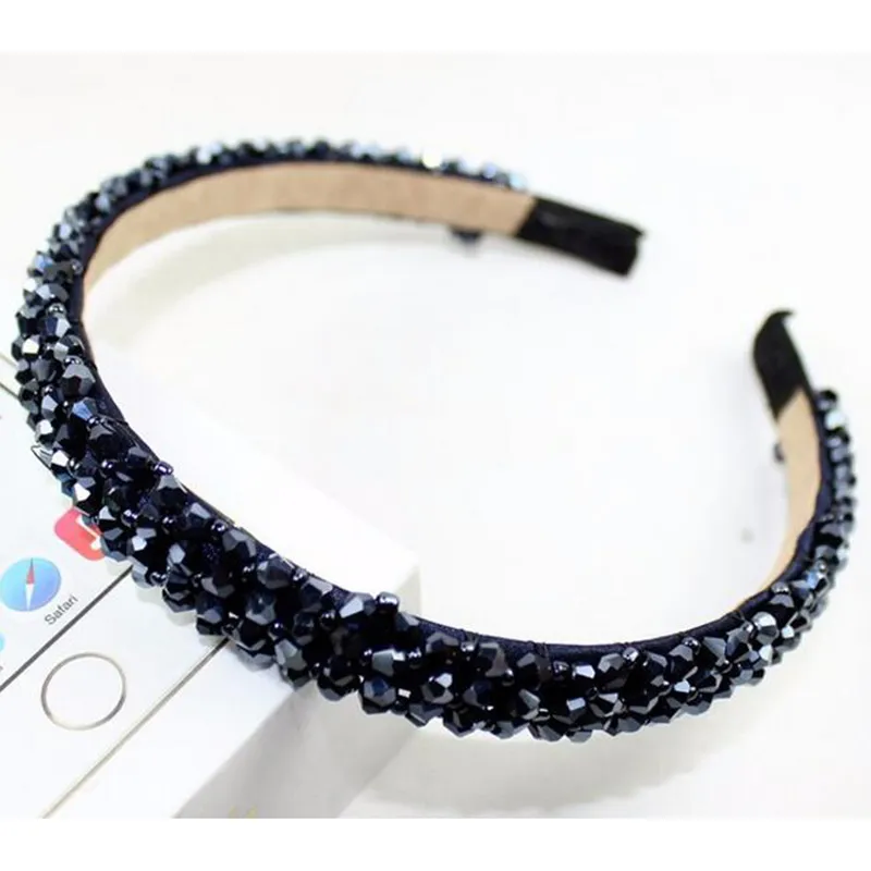 Ny Multicolor Crystal Glass Headband Fashion Handmased Hair Band for Women Girls Hair Accessories Hairband Jewelry7017188