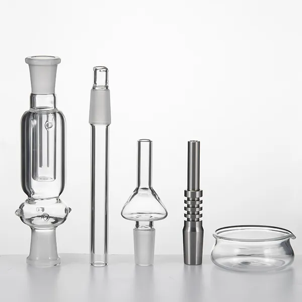 Hot Selling Mini Nector Collector Kit 19mm Joint Straw with Titanium Tip and Quartz Nail Glass Ashtray for Water Pipes