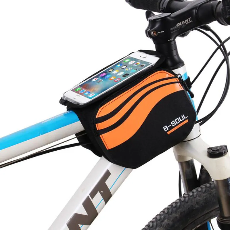 New Cycling Bike Bicycle Bags Bike Frame Front Tube Waterproof Mobile Phone Bag 5.7 inch Bike Touch Screen Bag