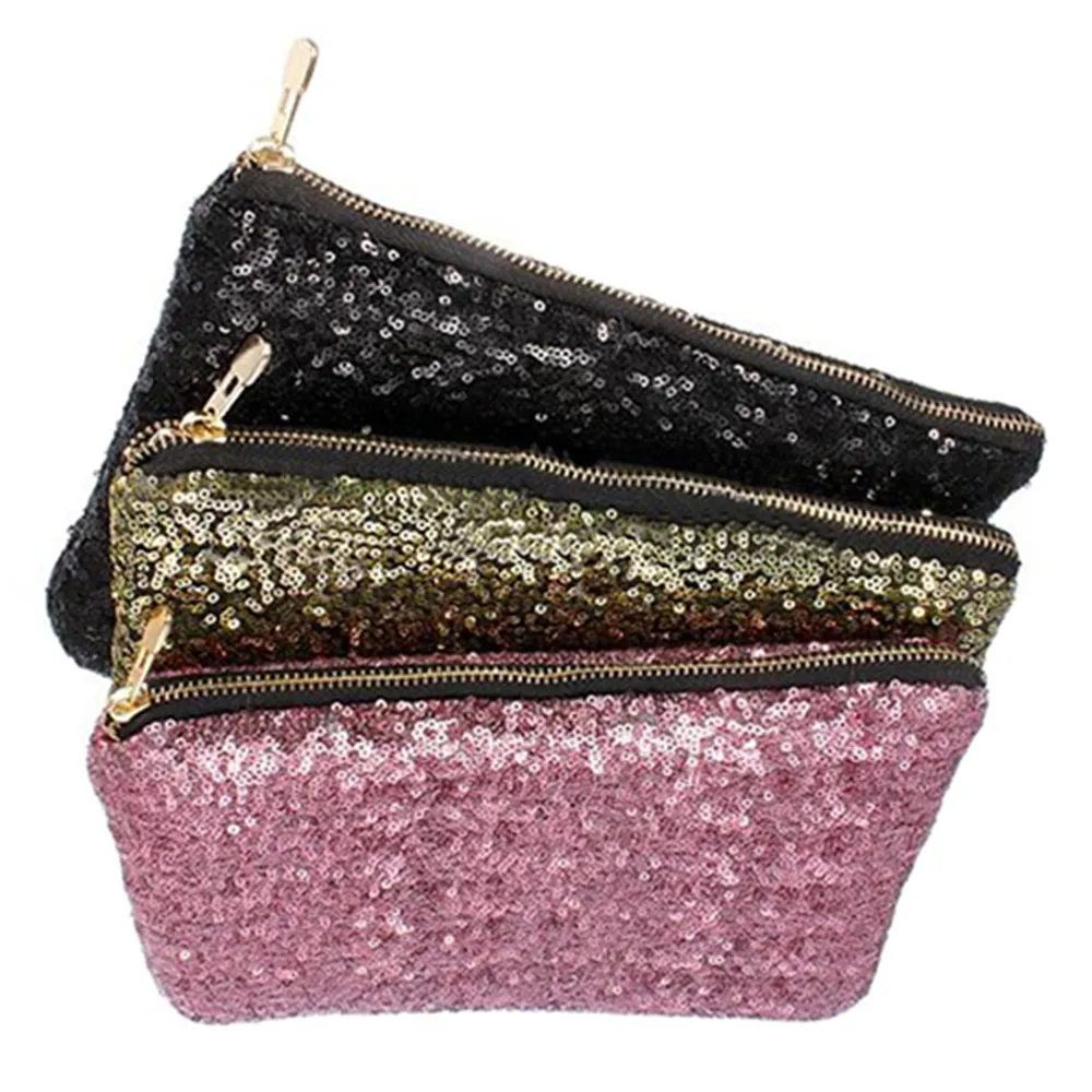 Vrouwen Comestic Makeup Bag Merk Designer Pailletten Luxe Cosmetische Tassen Organizer Handtas Glitter Bling Pailletten Dames Koppeling