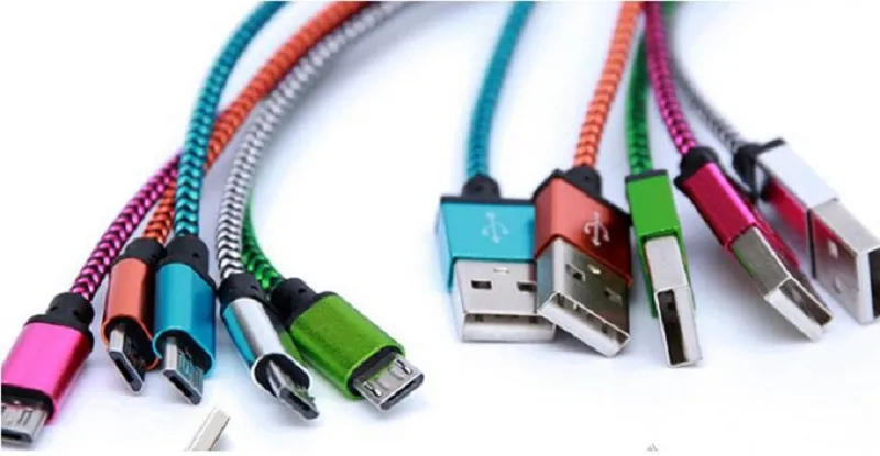 ナイロン編組マイクロV8 USBケーブル1Mデータラインチャージャーケーブル充電コードSAMSUNG S7端のためのAndroid