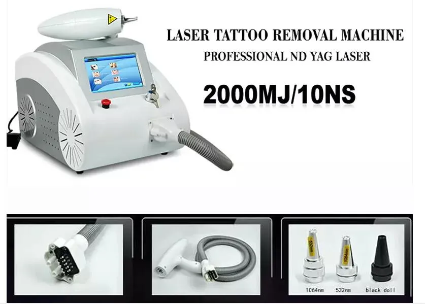 Professionale 3 punte laser Q commutato yag laser rimozione del tatuaggio ringiovanimento della pelle rimozione del pigmento sbiancamento della pelle macchina laser salone spa