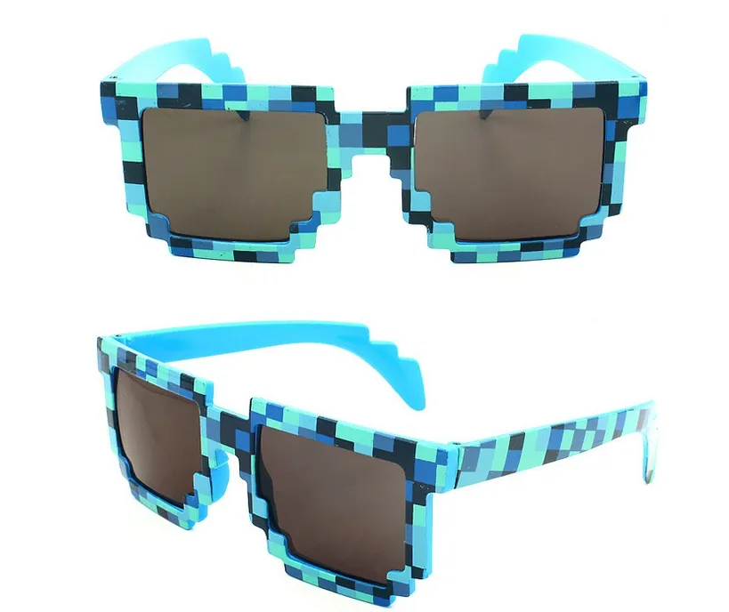 Pixel Mosaic Plaid sunglasses fashion men women CPU Bit Low Resolution Pixelated Sunglasses UV400 Party Fancy Dress props