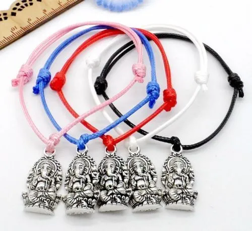 Navio GRATUITO 100 PCS Buddha String Lucky Vermelho Cabo De Cera Ajustável Pulseira Novo