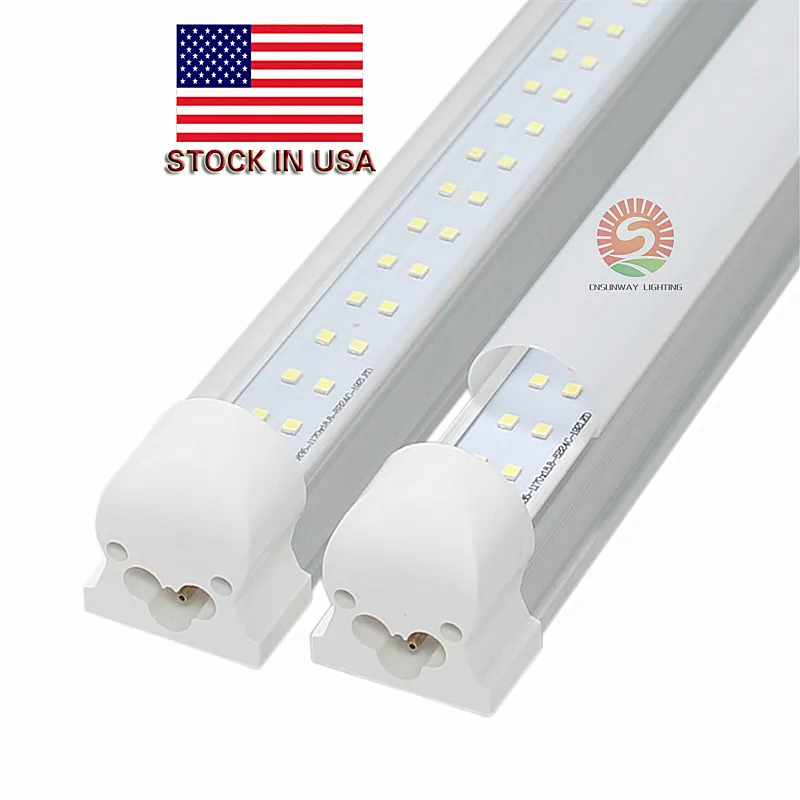 Plug-and-Play-Einzel-/Doppelreihen T8 Integrierte 4ft 8ft LED-Röhrenleuchten LEDs LED-Lampen Röhren Hohe Lumen AC110-240V