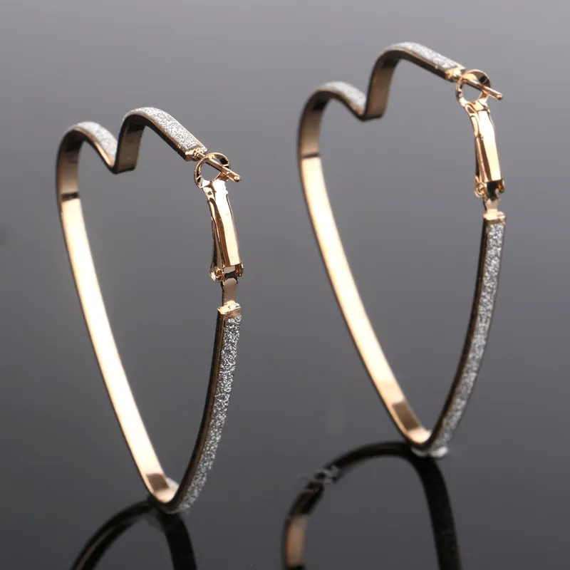 Fashion Women Lady Cute Heart Shape Silver Gold Plated Charm Ear Stud Earrings Party Club Wear Jewelry