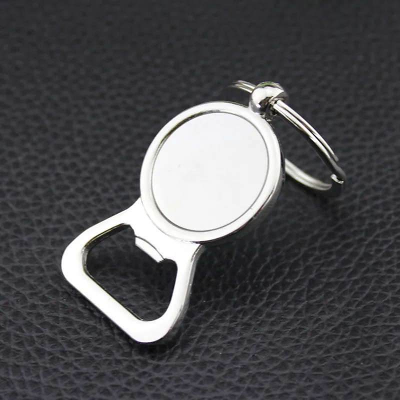 Beer Bottle Opener Key Rings DIY for 25mm Glass Cabochon Keychains Alloy Kitchen Tools Men Gifts Jewelry Engravable KeyRings DHL