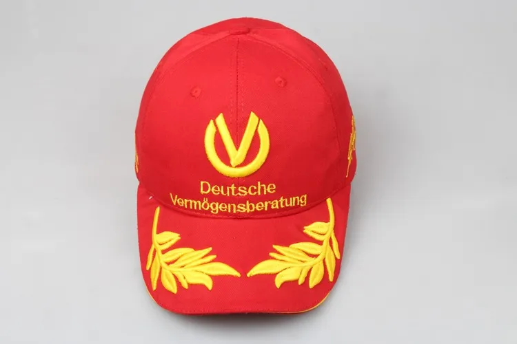 Michael Schumacher Cap F1式レーシングメンズ帽子小麦刺繍ゴラススナップバックスポーツ骨屋外ブラック/赤野球キャップ