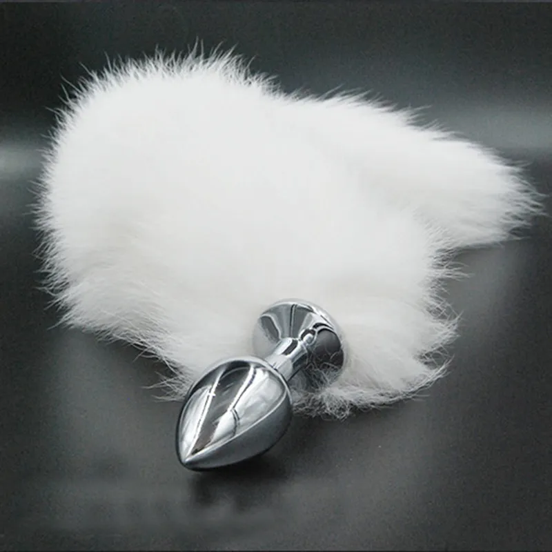 Soft Artificial Wool Enchanting Naughty Fox Tail Metal Anal Sex Toys for Couple Flirting Adult Sex Butt Plug243o4397505