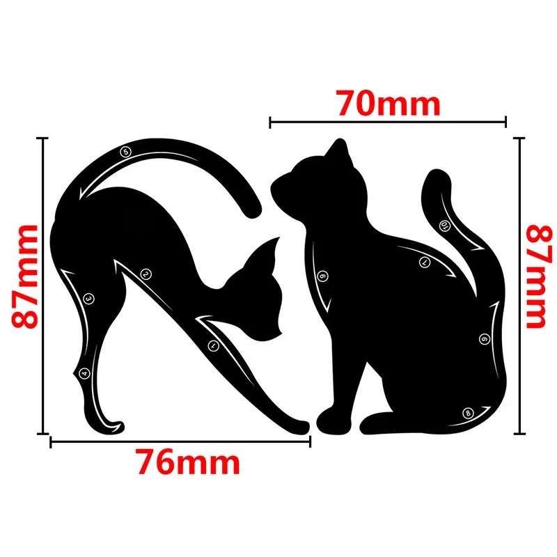 2 en 1 Cat Eyeliner Stencil Multifonction Eye Stencil Cat Eyeliner Stencil Pour Eye Liner Modèle Carte Fish Tail Double Wing Eyeliner Stenci