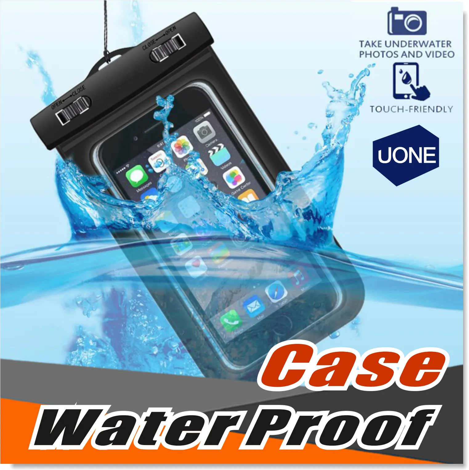 Universal For iphone 7 6 6s plus samsung S9 S7 Waterproof Case bag Cell Phone Water proof Dry Bag for smart phone up to 5.8 inch diagonal