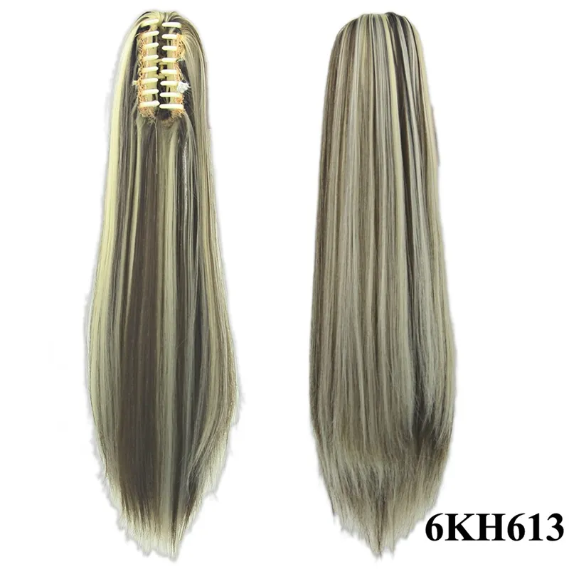 ZF Top Quality Claw Clip Ponytails 55 CM 130g Hair Piece Synthetic Long Straight Hair Extensions Women Fashion4528272