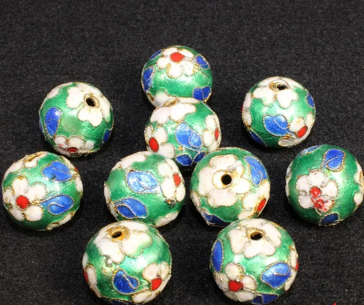 16mm Cloisonne Emaille Perlen Bunte Filigrane Echte Runde Lose Spacer Perlen Für DIY Schmuck Armband Handwerk Charms Cloisonne Perlen