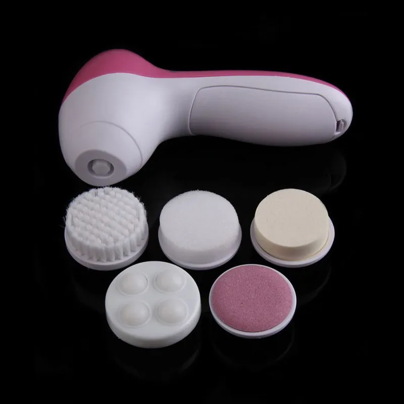 5 in 1 Electric Wash Face Machine Facial Pore Cleaner Body Cleaning Massage Mini Skin Beauty Massager Brush 