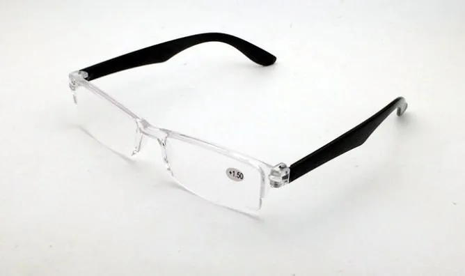  Unisex transparent reading glasses plastic readers mixed colors strength power from +1.00 to +4.00