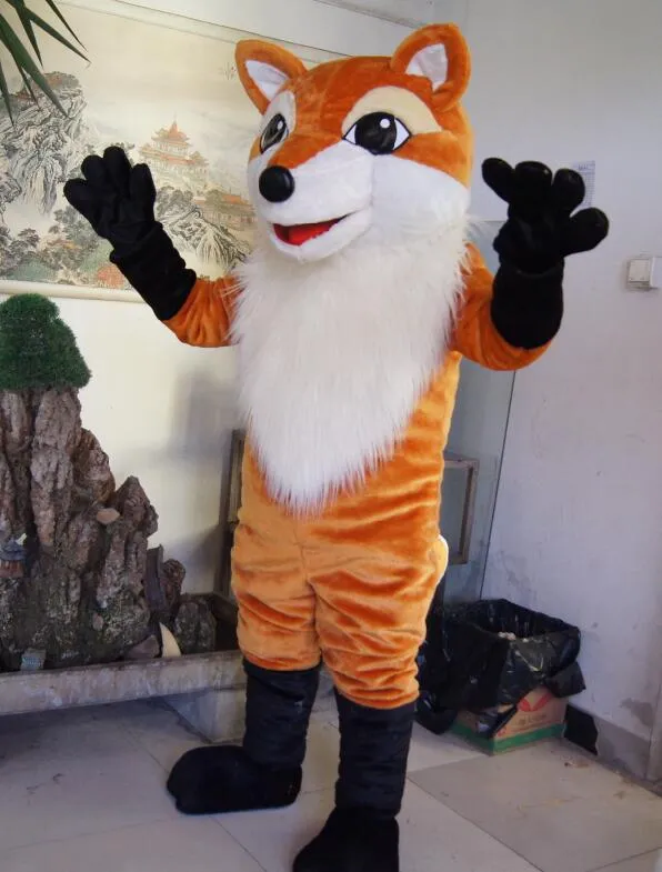 Säljare Cartoon High Quality Fox Mascot Kostym Fancy Carnival Costume Gratis frakt