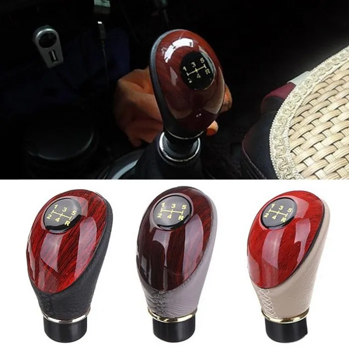 Universal Shift Shift Lever Gear Tear Speed ​​Stick Cover Cover Peach Peach Wood 5 سرعات يدويًا يدويًا بالسيارة الباردة