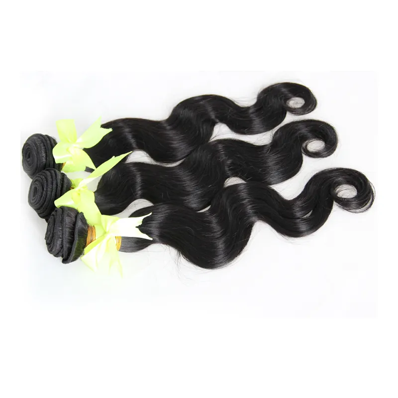 300g Virgin Braziliaans haar Menselijk Haar Weave Natural Black 3 Stks Body Wave Remy Haarbundels Dubbele Getrokken, No Shedding, Tangle Free