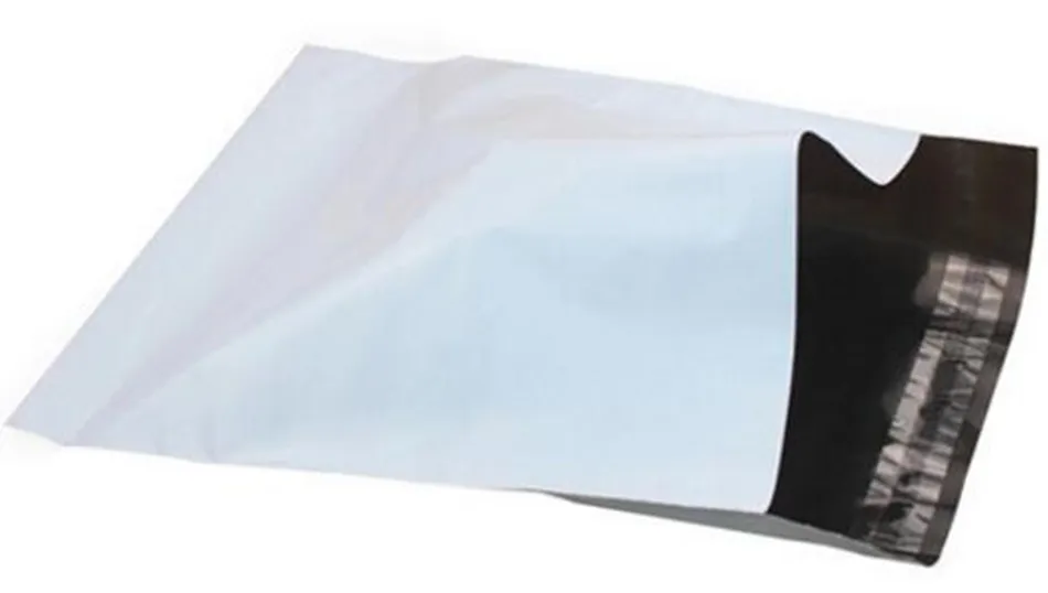 45x65cm Vit Poly Mailer Shipping Plast Packaging Väskor Produkter Mail med kurir Förvaring Tillbehör Mailing Självhäftande Package Pouch 