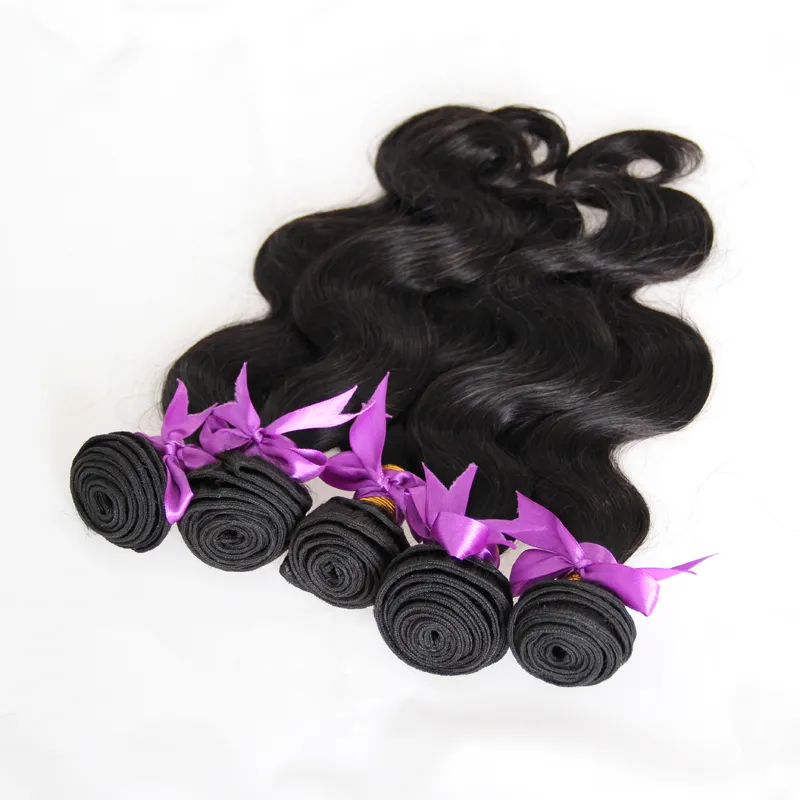 Brésilienne Body Wave Bundles Naturel Noir cheveux humains armure vente remy cheveux faisceaux double tirage, aucun rejet, enchevêtrement gratuit