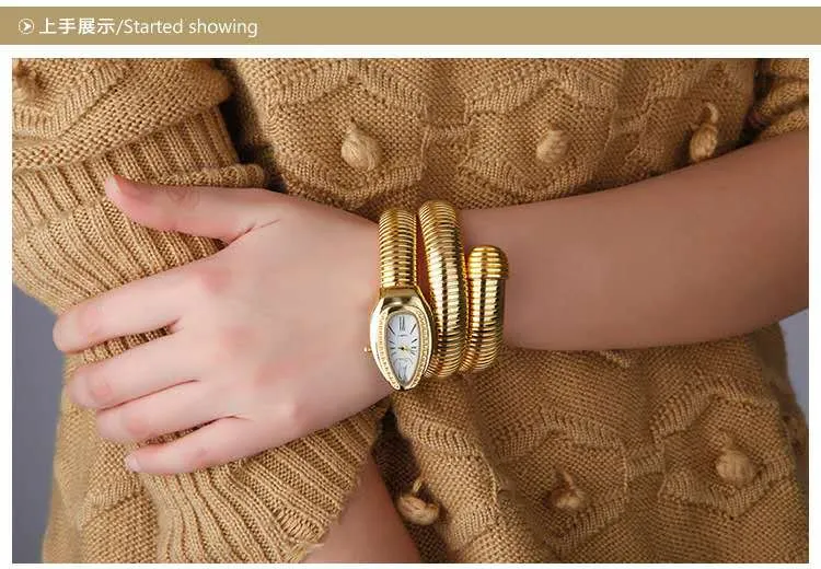 2017 nouveau style serpent en forme de mode femmes dames bonne qualité marque montre-bracelet XC10009