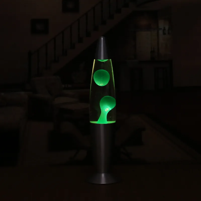 Night Lights Classic Silver-Based Lava Lamp Vendite dirette in fabbrica Meduse decorative creative con fondo in metallo da 13 pollici