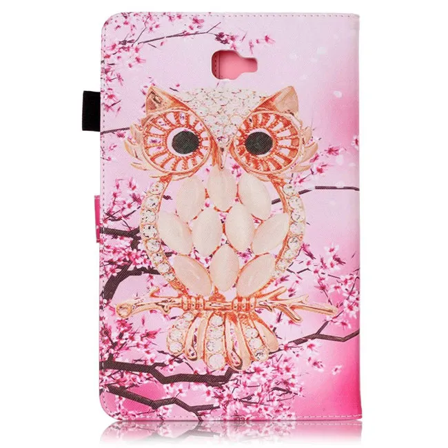 Owl Butterfly PU Läder Flip Väska för Samsung Galaxy Tab T280 T377 T230 T715 T550 T560 T580 Case Stand Colle