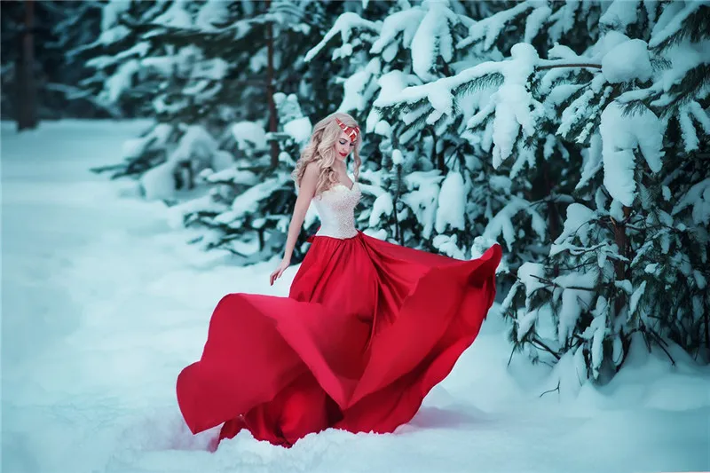 Pérolas surpreendentes Frisado Vestidos de Baile 2017-2018 Sexy Querida Branco E Vermelho Vestidos de Noite Chiffon Árabe Trem Da Varredura Pageant Vestido de Festa