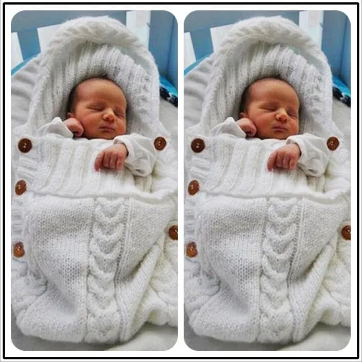 Handmade Knitted Baby Blanket With Tassel Hat Super Soft Newborn Wraps