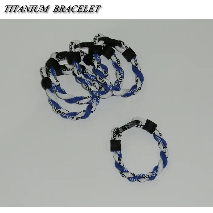 Bracelet en titane pour le football en bonne santé Germanium sport 2 bracelets en corde