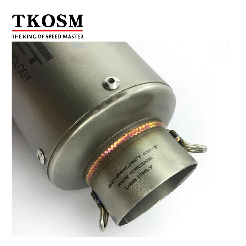 TKOSM 60mm SC Project CBR Scooter Exhuast Pipe Muffler Alloy Motorcycle Exhaust Pipe Escape Moto GP with DB Killer Accessories