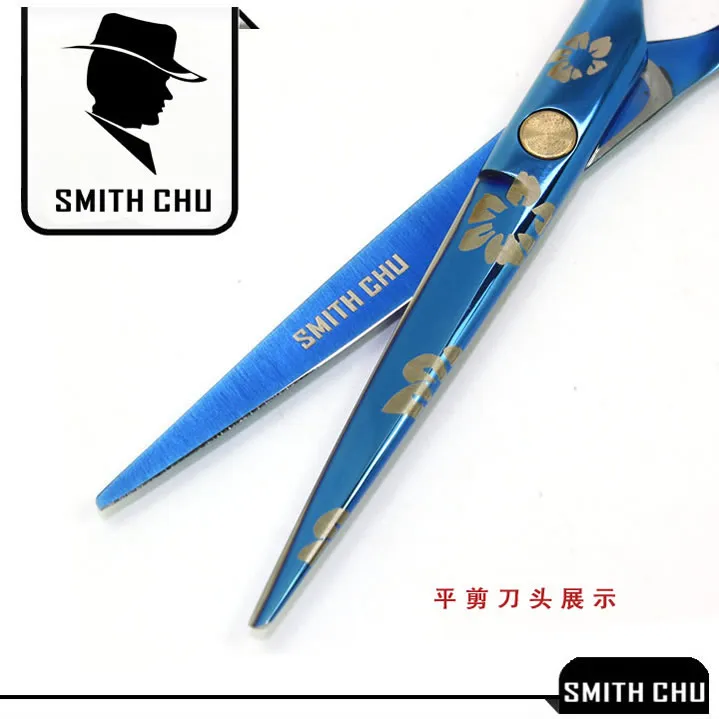 6.0inch Smith Chu bästa saxar professionella hår sax skära tunna saxar salong rakhyvel frisör frisör set med väska, lzs0009