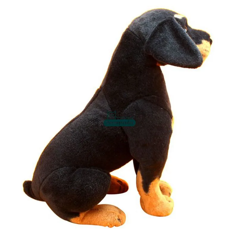 Dorimytrader Quality 55 سم محاكاة Animal Rottweiler Plush Toy 22inch Stuffed Soft Black Dog Dold Kids Dy615837391493