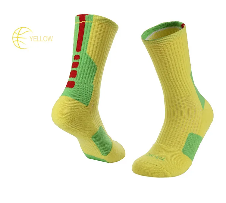 2017 Ny multi-färg förtjockade handduksstrumpor Män och kvinnor Elite Outdoor Sports Socks Professionella basketstrumpor