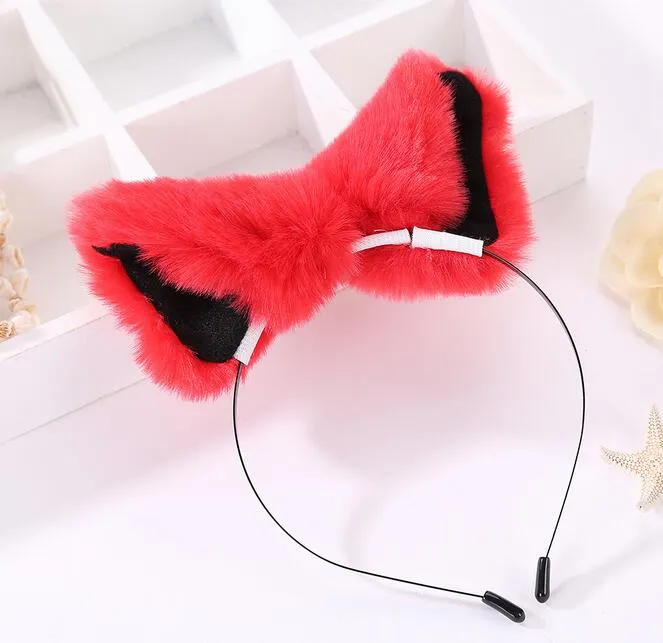 2017 Hair Accessories Girl Cat Fox Ear Fur Hair Opaska anime Cosplay Costium G3475747768