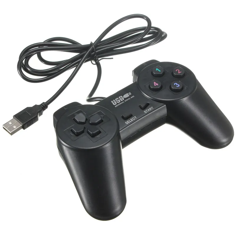 Czarny USB 2.0 Przewodowy Gamepad Joystick Joypad Gamepad Gra Computer dla komputera przenośnego PC dla XP / dla Vista