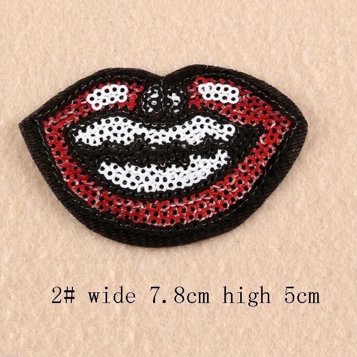 Järn på lappar DIY Sökad patch klistermärke för klädkläder Tyg Badges Sying Shiny Glitter Lip Eye Balloon etc.246Q