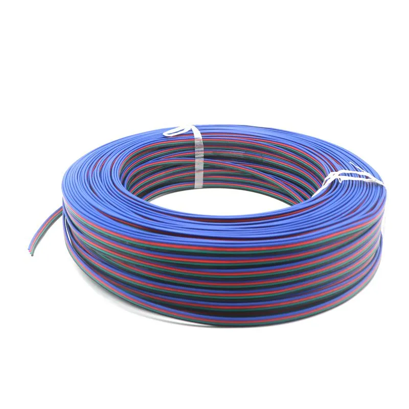 Edison2011 100m 4 pin estanhado fio de cobre rgb extensão cabo cabo 22awg led tira eletrônica cabo fio conectar frete grátis