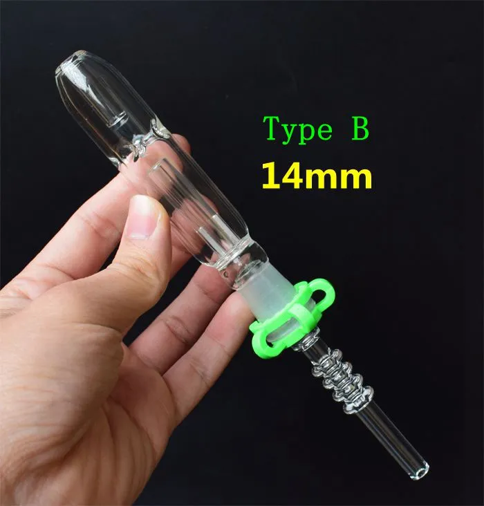 Fumer Mini Nectar Collector Pipes En Verre avec 10mm 14mm 18mm Titane Quartz Pointe Huile Rig Concentré Dab Paille pour Bong En Verre