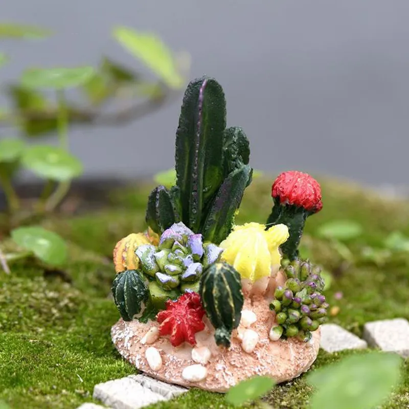 2 sztuk Mini Totoro Pot Decor Kaktus Miniatury Wróżka Ogród Ogród Moss Terrarium Decor Resin Crafts Bonsai Micro Lands Mecher Lavin