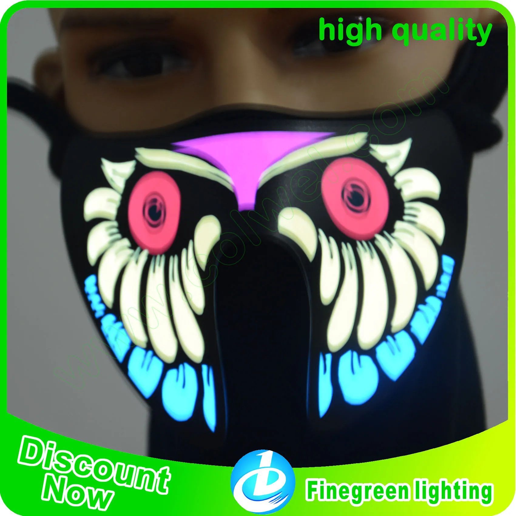 Светодиодные светящиеся маски высокое качество 1 шт. водонепроницаемый маска для лица свет мигает световой для Хэллоуин костюм украшения дети подарок WD407