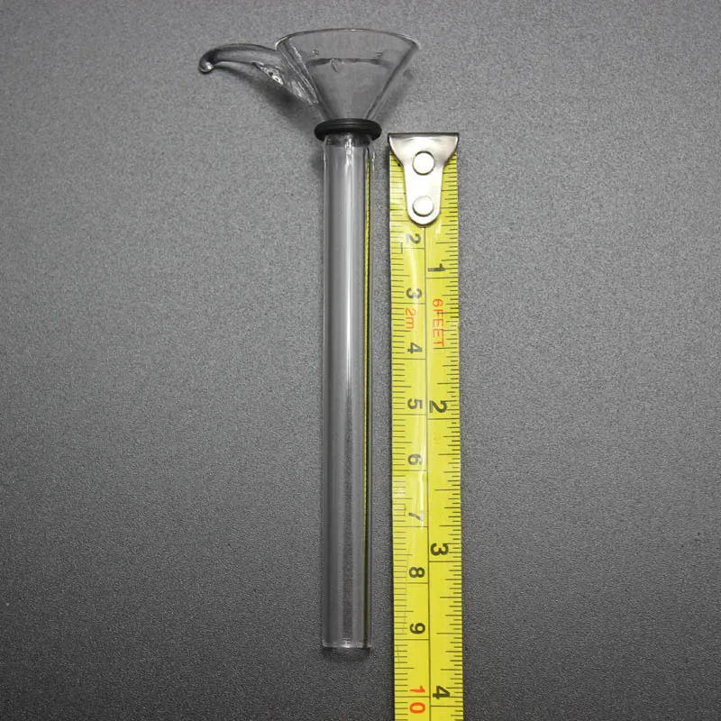 4 stilar glasstam glidare tratt stil med handtag Tillverkning glas hanstam, enkel downstem glasskål för vattenpipa, glas bong