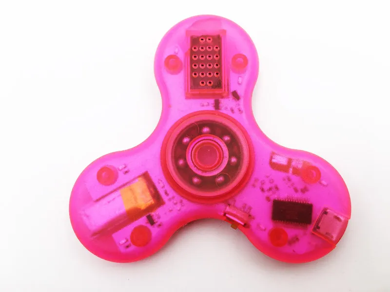 Nuovo cristallo Bluetooth Audio Fidget Spinner Toys mano Spinners LED Light Charger USB Pulsante Interruttore EDC Finger giocattoli di ansia decompressione