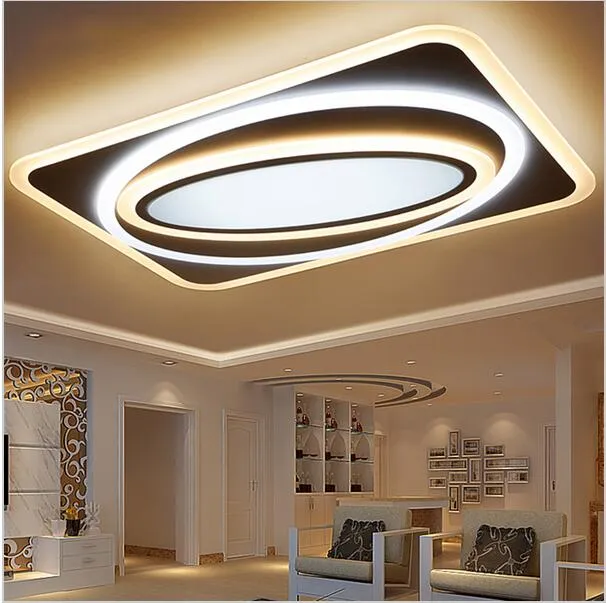 Modern Acrylic Led Ceiling Light Square Chandelier Lighting Fixtures for Living Room Bedroom Decoration
