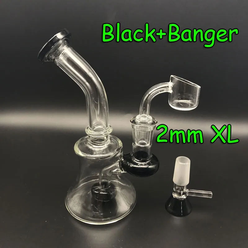 Glass Bongs Oil Rigs With Free 2mmXL Thick Quartz Banger Nail 6 inch Female 14mm Beaker Bong Dab Rigs Water Pipes