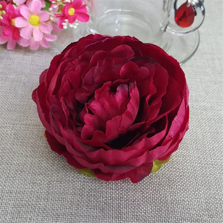 10CM Wholesale Artificial Silk Decorative Peony Flower Heads For DIY Wedding Wall Arch Home Party Decorative High Quality Flowers