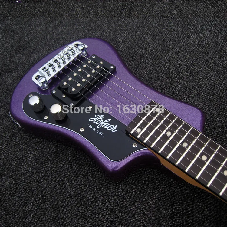 Easy Taking Custom Metallic Purple Left Handed Hofner From